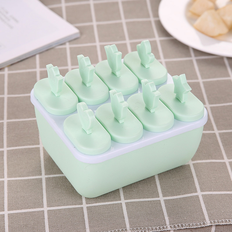 6/8 Cell Lolly Mould Tray Kitchen Ice Cube Molds Reusable Popsicle Maker DIY Ice Cream Tools Kitchen Bar Tools: square green