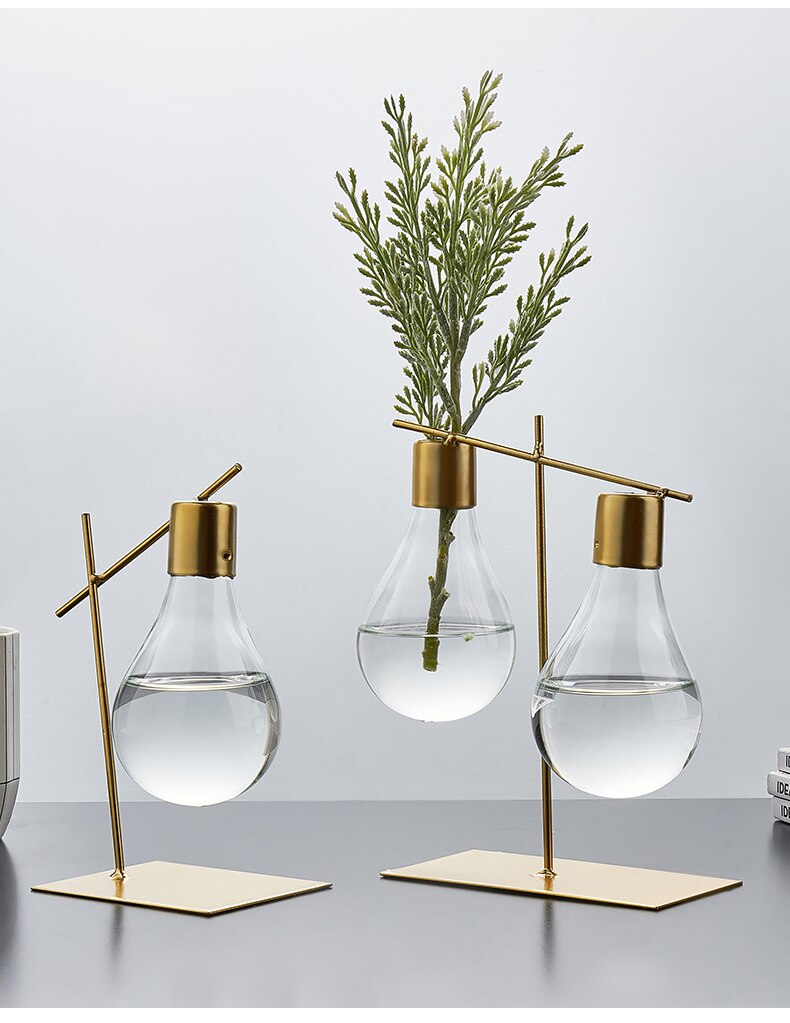 Dubbele rechte vaas - transparante glazen vaas - bloempot - woondecoratie - bol - hydrocultuur vaas - bruiloft woonaccessoires