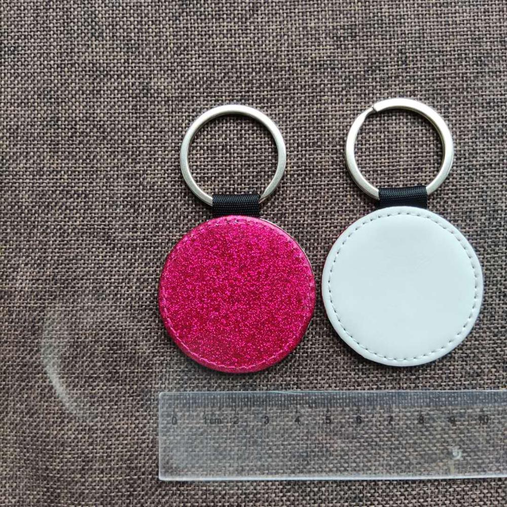 Gratis Shipping10pcs Leeg Sublimatie Bling Lederen Hanger Tags Sleutelhangers Diy Afdrukken Sublimatie Inkt Transfer Papier Afdrukken: Rose Round