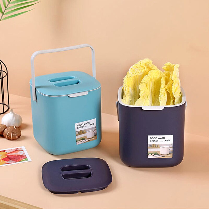 Double layer Kitchen Trash Can with Lid Wall-mounted Waste Baskets Push-top Trash Garbage Bin Can Rubbish Container Storage Box
