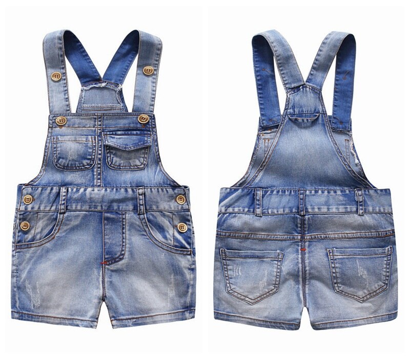 Chumhey 0-4T Toddler Short Overalls Summer Boys Girls Thin Denim Jeans Kids Jumpsuit Infant Clothing Bebe Clothes Kids Shorts: 12-18M