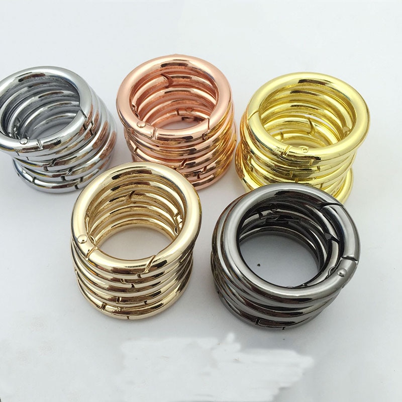 5 teile/los Heraus Größe 25mm 28mm Rose Gold/Gold/Bronze Schlüssel Ketten mit Frühling Schnalle (nie Verblassen) split Ring Schlüssel Ringe Für Tasche
