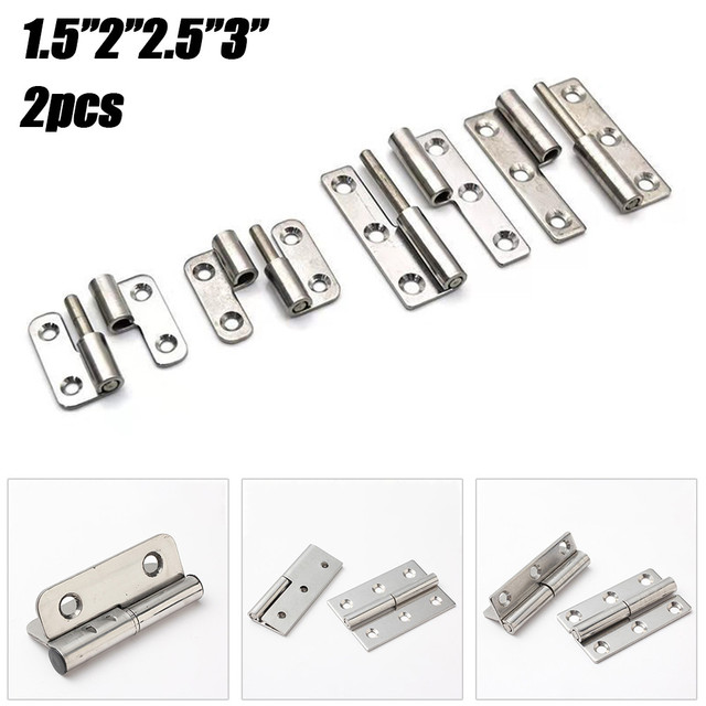 2pcs Detachable Hinge Slip Joint Flag Lift Off Detachable Door Stainless Steel Home Improvement Furniture Supllies Household: 1 5inch