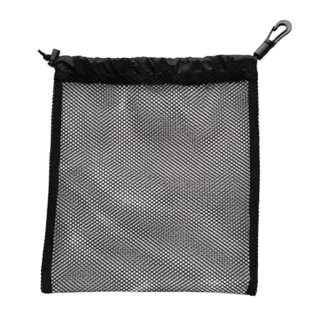 20x24cm Black Durable 600D Mesh Nets Bag Pouch Golf Tennis 30 Balls Carrying Holder Storage Clip On Caddy Pouch