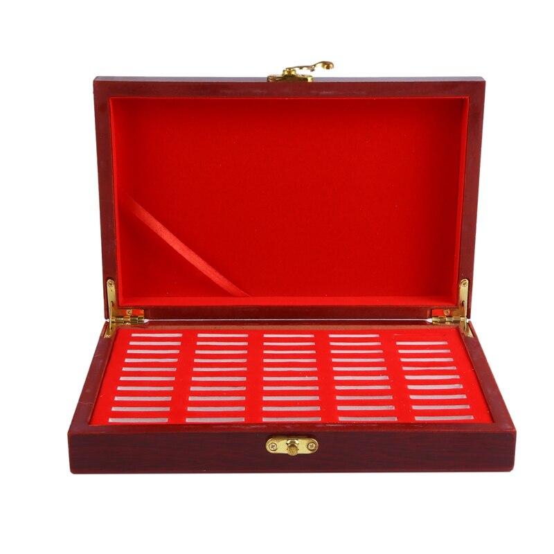 50 Pcs Wood Coin Protection Display Box Storage Case Holder Round Box Commemorative Collection Box: Default Title