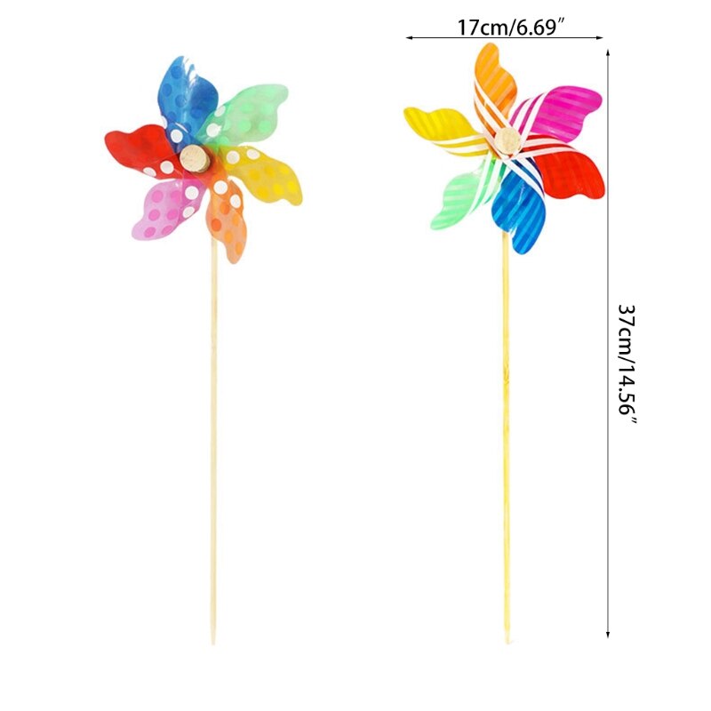 2Pcs Pinwheels Kleurrijke Speelgoed Wind Spinners Party Gunsten Cadeaus Yard Garden Outdoor Decoratie