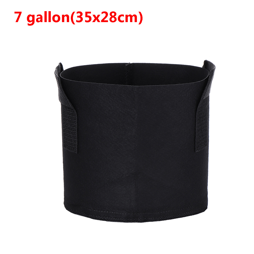 Macetas de tela suave para cultivo de raíces bolsas para macetas, asas permeables, no tejidas, tela negra, aireación, promueve un mayor crecimiento de raíces para interiores y exteriores: 7 gallon