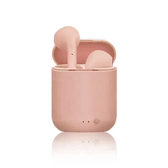 Écouteurs sans fil Bluetooth i12 TWS, oreillettes stéréo, suppression du bruit, casque d'écoute étanche pour sport et musique: Rose