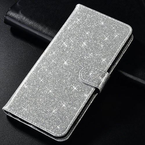 Wallet Cases for Lenovo K6 Power Lenovo K6 Note K6 Luxury Flip PU Case Cover Capa with Card Holder for Lenovo K6 Power Note K6: For Lenovo K6 Power / Glitter Style-silver