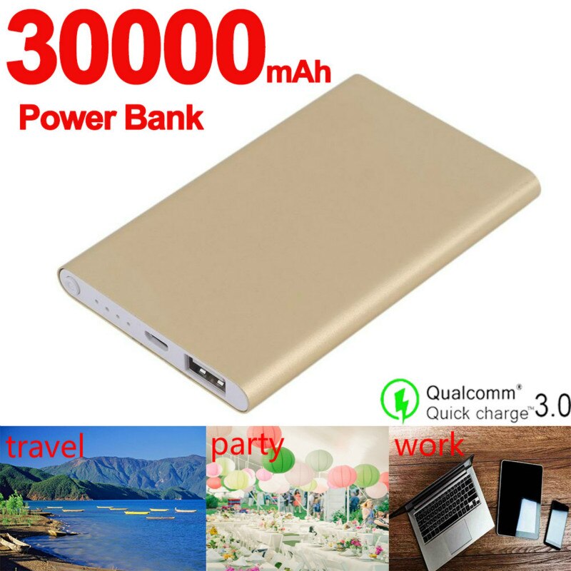 Cargador portátil ultrafino de la energía móvil 30000mAh USB batería móvil Smartphone cargador de energía móvil externo