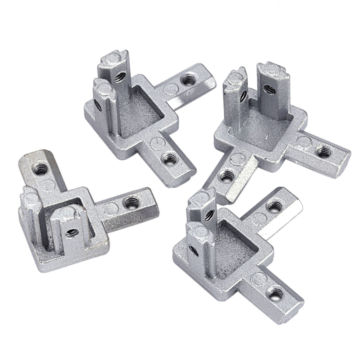 3-Way End Corner Bracket Connector for T slot Aluminum Extrusion Profile series (Pack of 4, with screws)