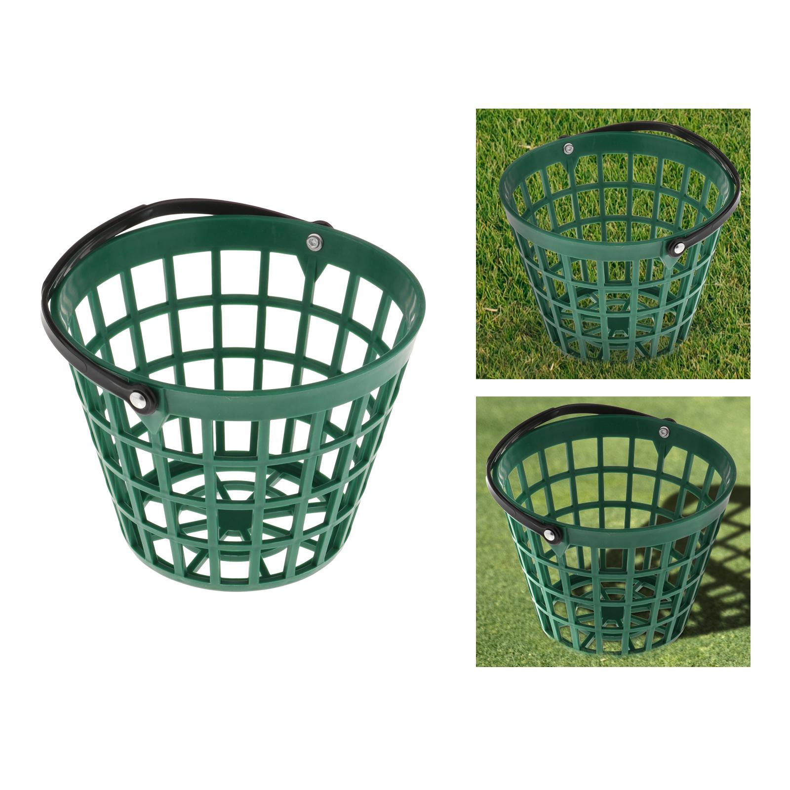Panier de balle de golf incassable, support de seau de transport en plastique avec poignée: WHITE