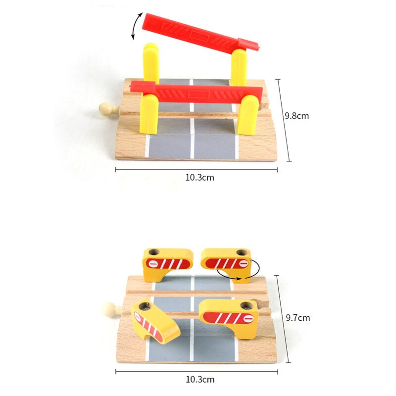 DIY Montessori Wooden Track Wooden Railway Accessories Train Track Railway Accessories Bus Station Rainbow Bridge Track