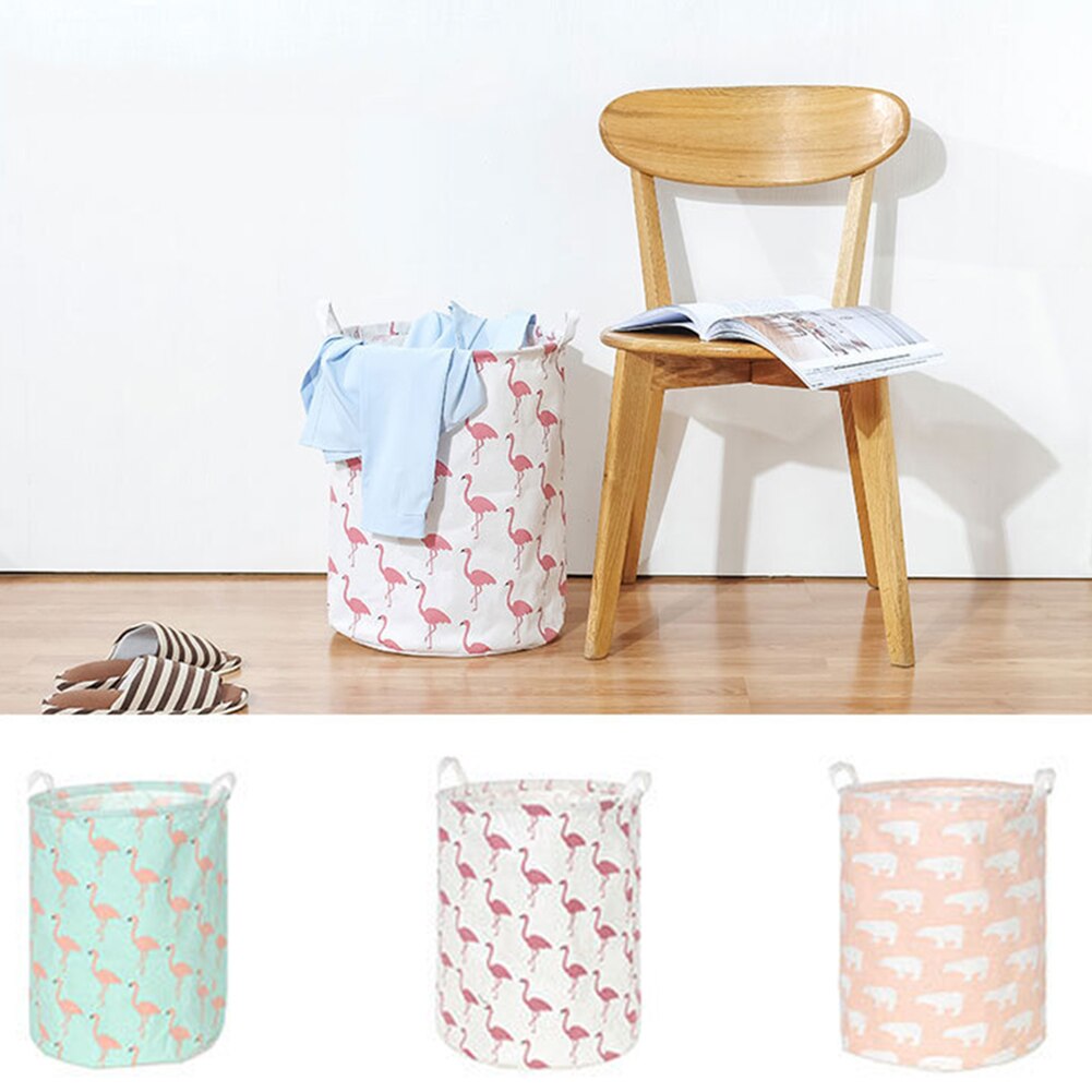 Cesta de ropa sucia de lino y algodón plegable, bolsa de almacenamiento de juguetes funda cartuchera