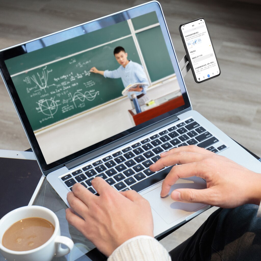 Tablet Side Mount Clip Phone Holder for Dual Screen Magnetic Adjustable Bracket