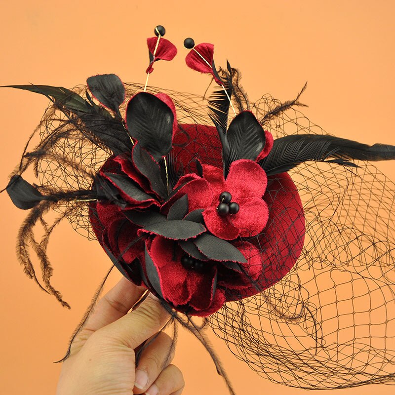 Wedding Bridal Hats Fascinators headpiece party Hat wedding accessories Bridal hat White bridcage party hair accessories