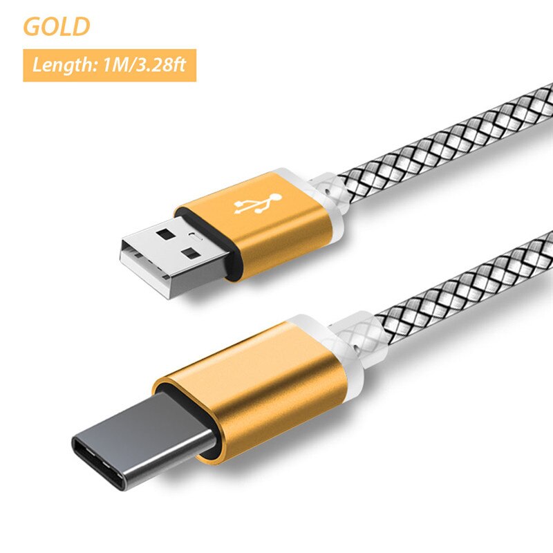 Cable de carga USB tipo C de 10mm de largo, conector extendido para Blackview BV9800/BV9600/Pro Oukitel K10000 Max, cargador de USB-C: Type c Cable only / Gold