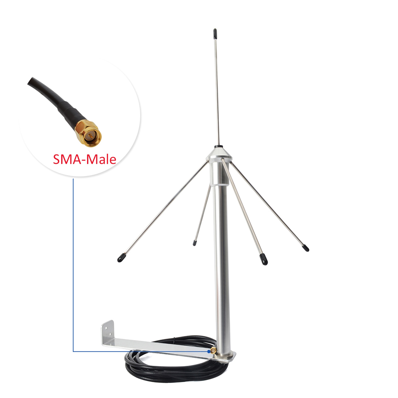 HYS-antena 3dbi Omni aérea de 50 Ohm GSM, 433Mhz, 3M (9,8 pies), Cable SMA Coaxial RG58, soporte de montaje macho