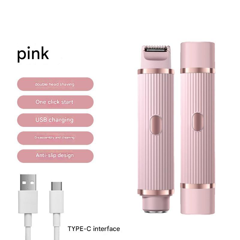 dubbele kopschraper, 2-in-1 haarremo Elektrische tondeuse voor dames, privégebied onder de oksels, beenhaar- en lichaamshaarschaar: Rose Rood