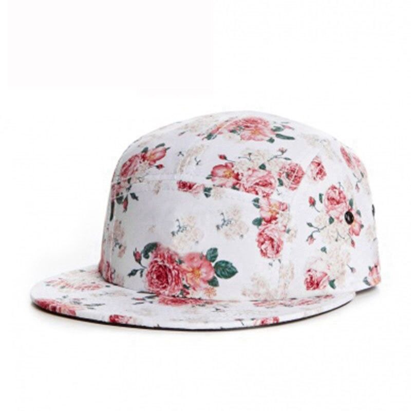 Fei m paris 5- panel kasket pige lyserøde blomster blomster snapback kasket til mænd kvinder voksen hat sol baseball kasket forår udendørs: Default Title