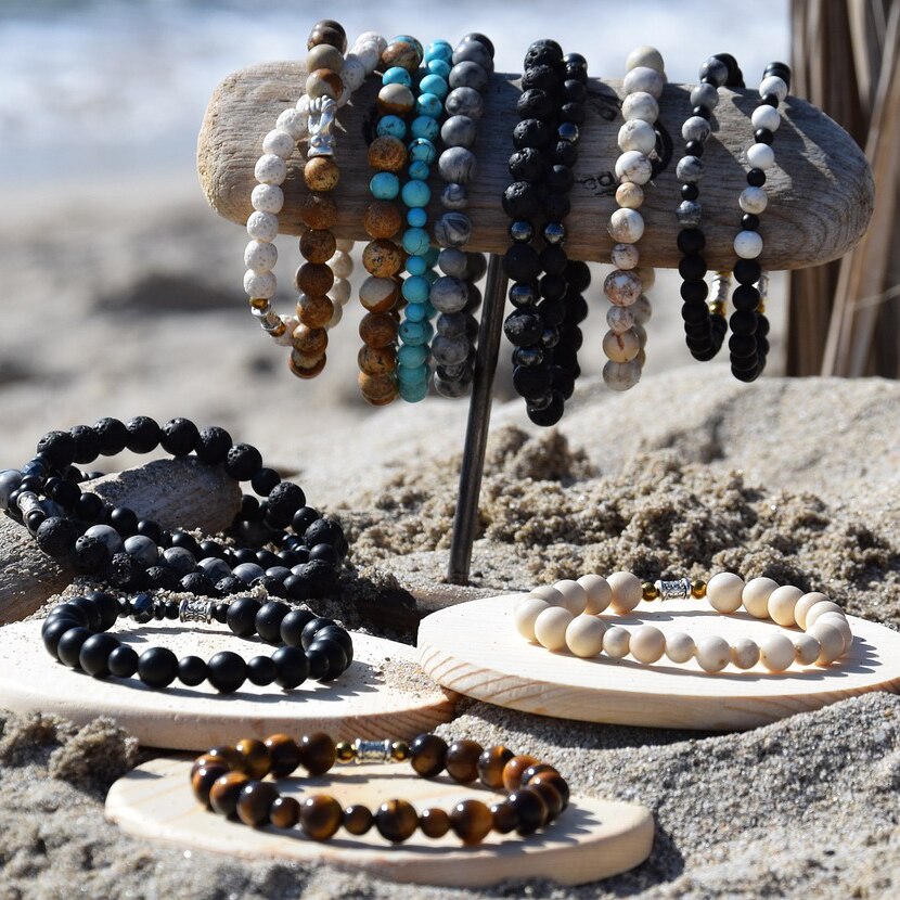 Lilla plating engel natursten perler rund løs spacer perle til smykker fremstilling diy charm armbånd halskæde tilbehør
