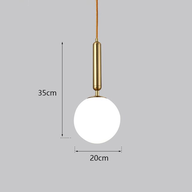 Nordiske led pendellamper glaskugle til soveværelse bar pendel iluminação sort guld globe hanglamp moderne pendel loftslampe: 5