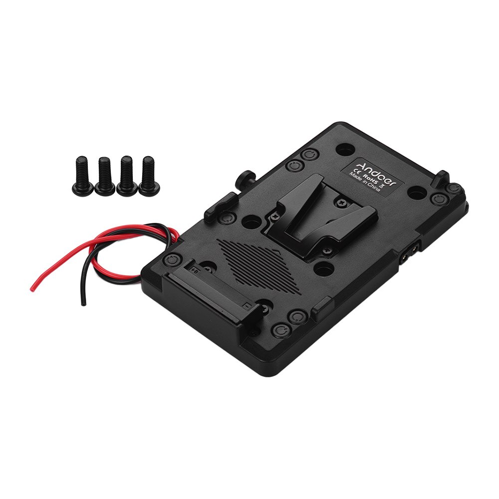 Andoer Zurück Pack Platte Adapter mit D-klopfen Ausgang für Sony V-montieren V-sperren Batterie Externe für DSLR Kamera Camcorder Video Licht