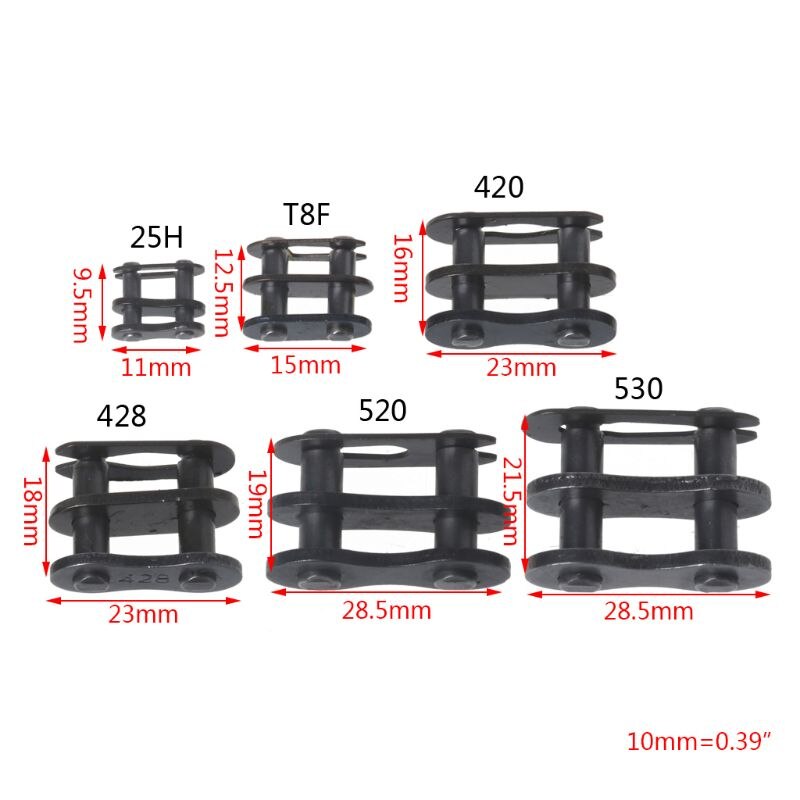 Motorcycle Chain Buckle Ring Link 25H# T8F# 420# 428# 520# 530#