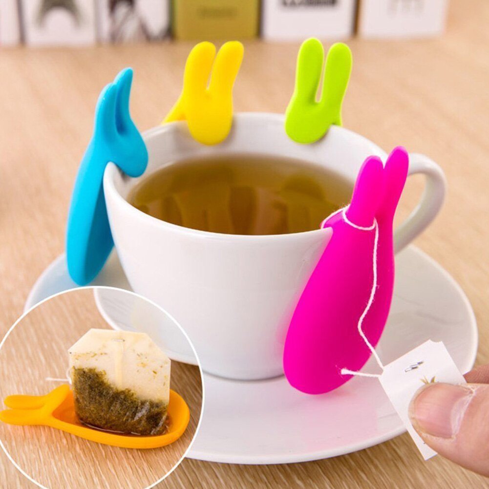 Tea Infuser Lovely Cute Tea Bag Holder Chopstick Support Spoon Rest Silicone Mug/cup Clip Reusable Multifunctional Home Supplies