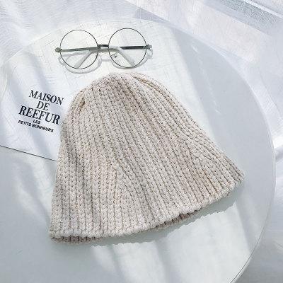 Chenille vissershoed herfst- en wintermuts koreaanse chic opvouwbare gebreide elastische emmerhoed hiphop: 3