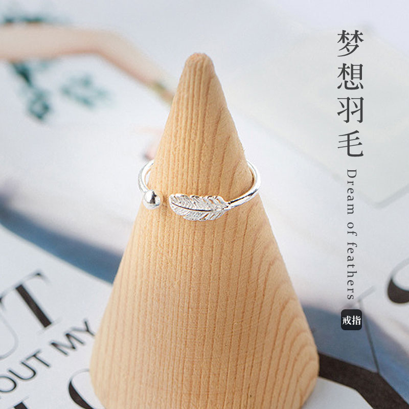 JIANERY 925 Sterling Silver Feather Rings For Women Wedding Ring Solid Silver Jewelry Anel