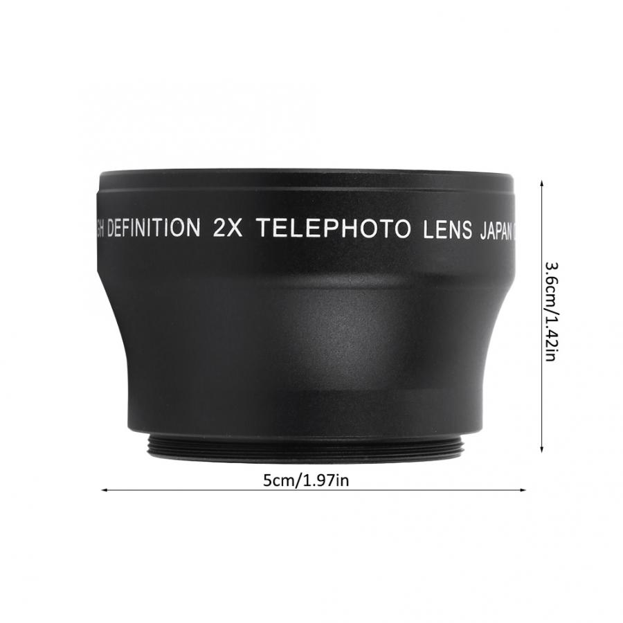 2X Magnification High Definition Converter Telephoto Lens for 37mm Mount Camera Lens Macro Lens