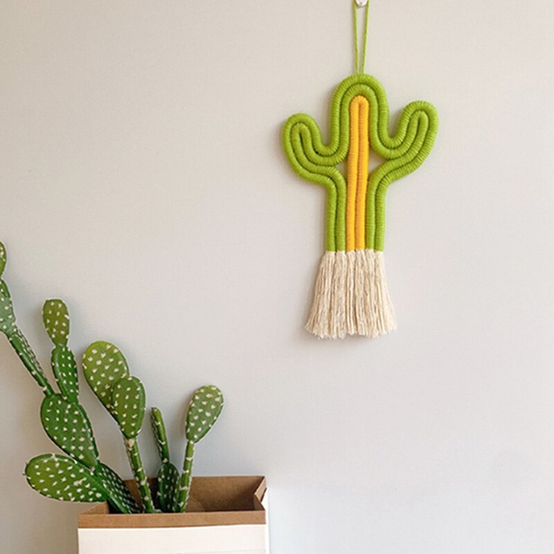 INS Handgemachte Kindergarten Decor Macrame Hängen Wand Dekor Kaktus Ornamente Kinder Bett Room Decor Baby Baby Foto Requisiten Home Decor