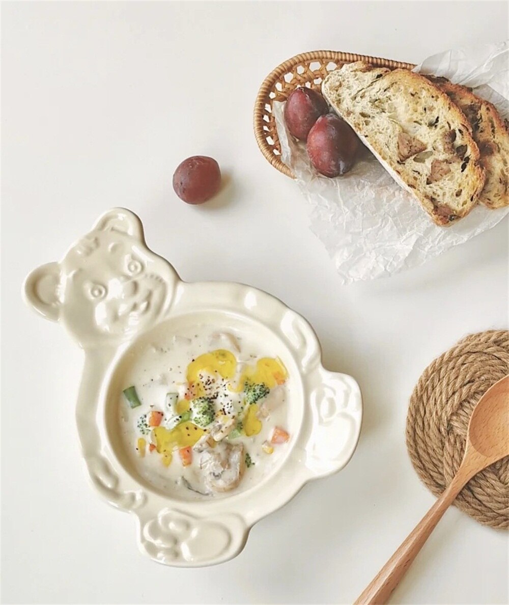 Keramik Bär bilden Gedämpfte Ei Schüssel Haushalts Backofen Geschirr Porzellan Salat Nachtisch Schüssel Backen Schüssel Küche Utensilien