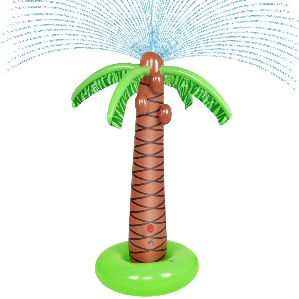 Inflatable Water Sprayer Octopus 1.6M Inflatable Coconut Palm Tree Water Sprinkler Inflated Children Beach Lawn Play Toys