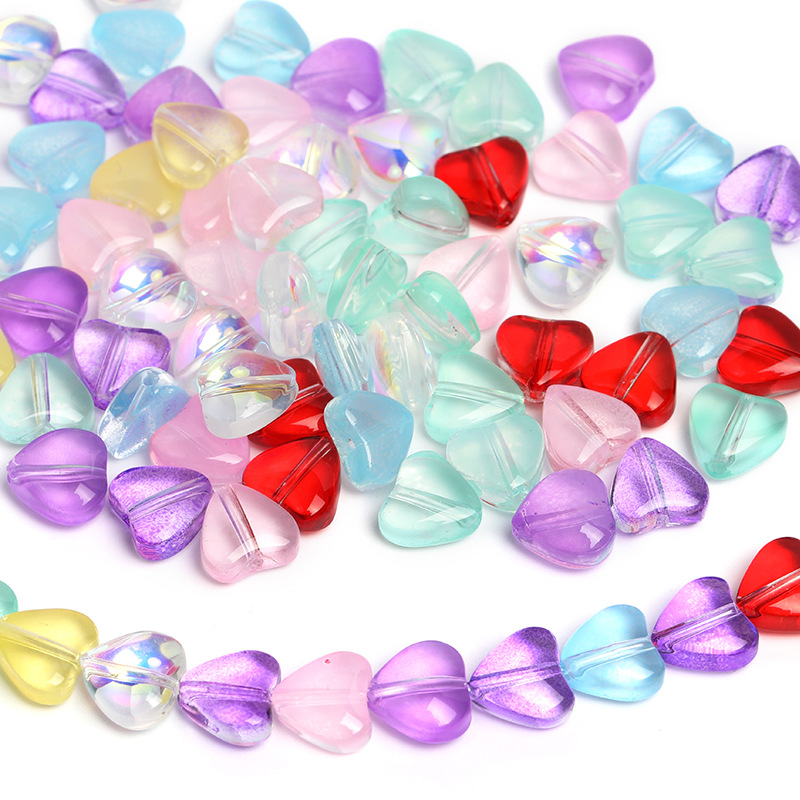 8mm 30/60 kristallen glazen kralen in de vorm van een hartje voor het maken van sieraden, doe-het-zelf kettingen, handgemaakte knutselwerkjes, tsjechische glazen losse tussenkralen