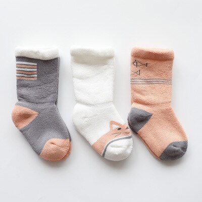 3 Paar Warme Winter Baby Sokken Leuke Zachte Herfst Pasgeboren Baby Meisjes Sokken Strepen Stippen Baby Baby Jongen Schoen Sokken kinderen Set: t