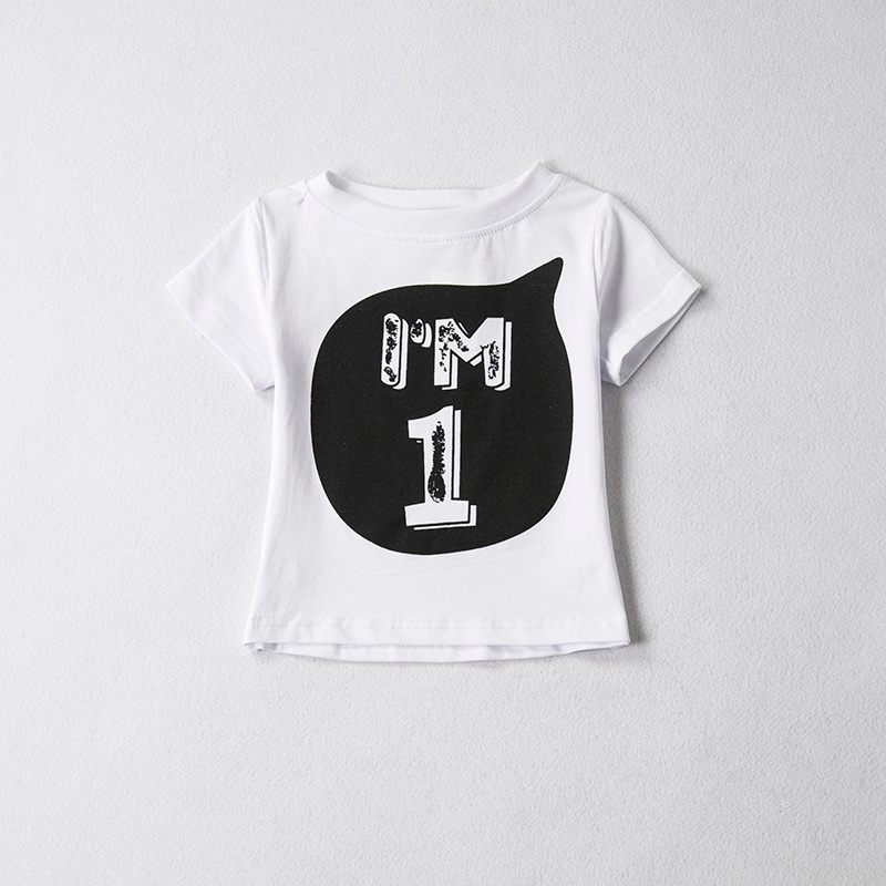 Sommer Mädchen jungen Tops Kid t shirts T Kleidung Baumwolle lustige T Shirts 1st Eine Jahre 2nd Geburtstag Outfits 3 jahr Weiß Tshirt: White 1