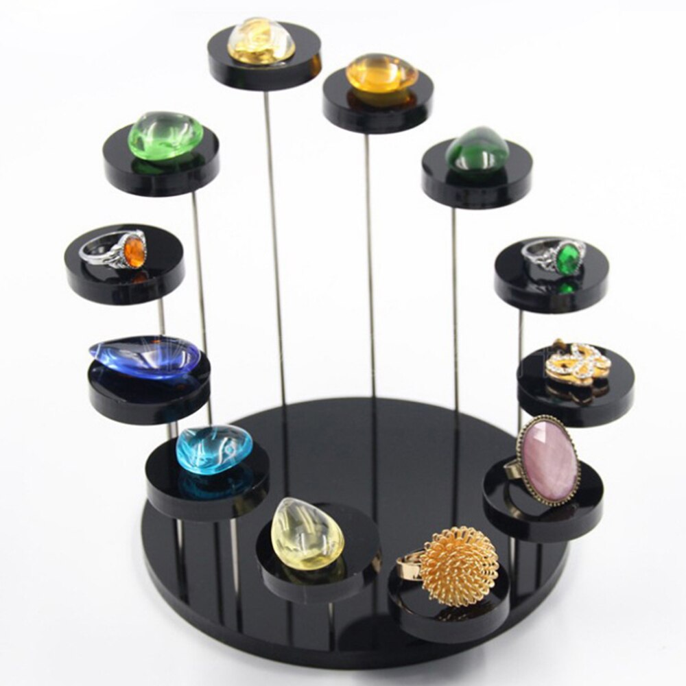 Multi-Layer Acrylic Ring Display Rack Earring Holder Pendant Gemstone Showcase Jewelry Display Stand Desktop