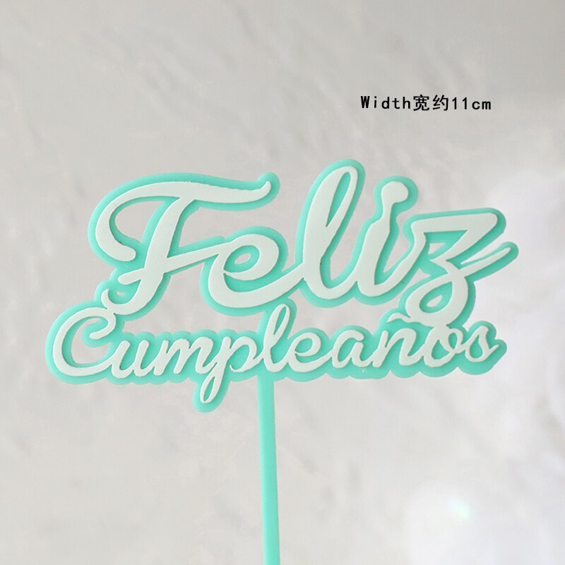 Feliz cumpleaños. español akryl slik farve tillykke med fødselsdagen kage topper på spansk til festdekoration bageartikler