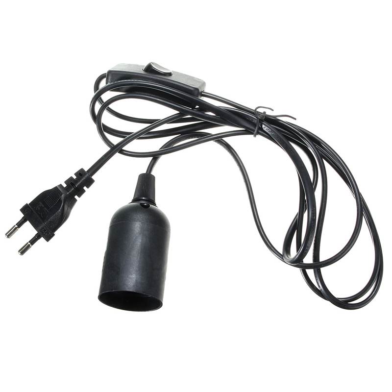 US/EU/UK/AU Plug Lamp Base E27 Socket Lamp Base Holder 2M Cable For Reptile Ceramic Infrared Heat Emitter Bulb Light Lamp