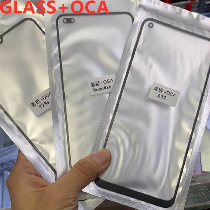 10pcs TOP QC For Samsung A41 A51 A20 A20E A30 A40 A50 A70 A90 S21 + LCD Front Touch Screen Lens Glass with OCA Glue Replacement