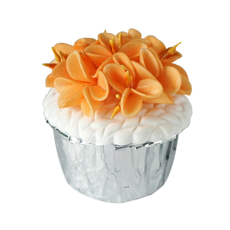 2 unids/lote de cupcakes de cerezo en flor de imitación: Caqui oscuro