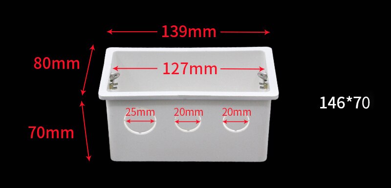 146 Type Aansluitkast PVC Verborgen Onderste Vak Verdikte Schakelaar Socket Doos 140*50mm Secret Stash: 140X70mm