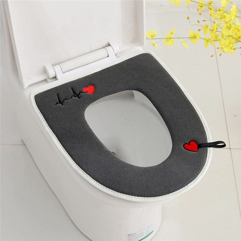 Toalete almofada de assento do toalete inverno capa suprimentos domésticos bonito estilo europeu acessórios do banheiro à prova dwaterproof água tapis de toilette