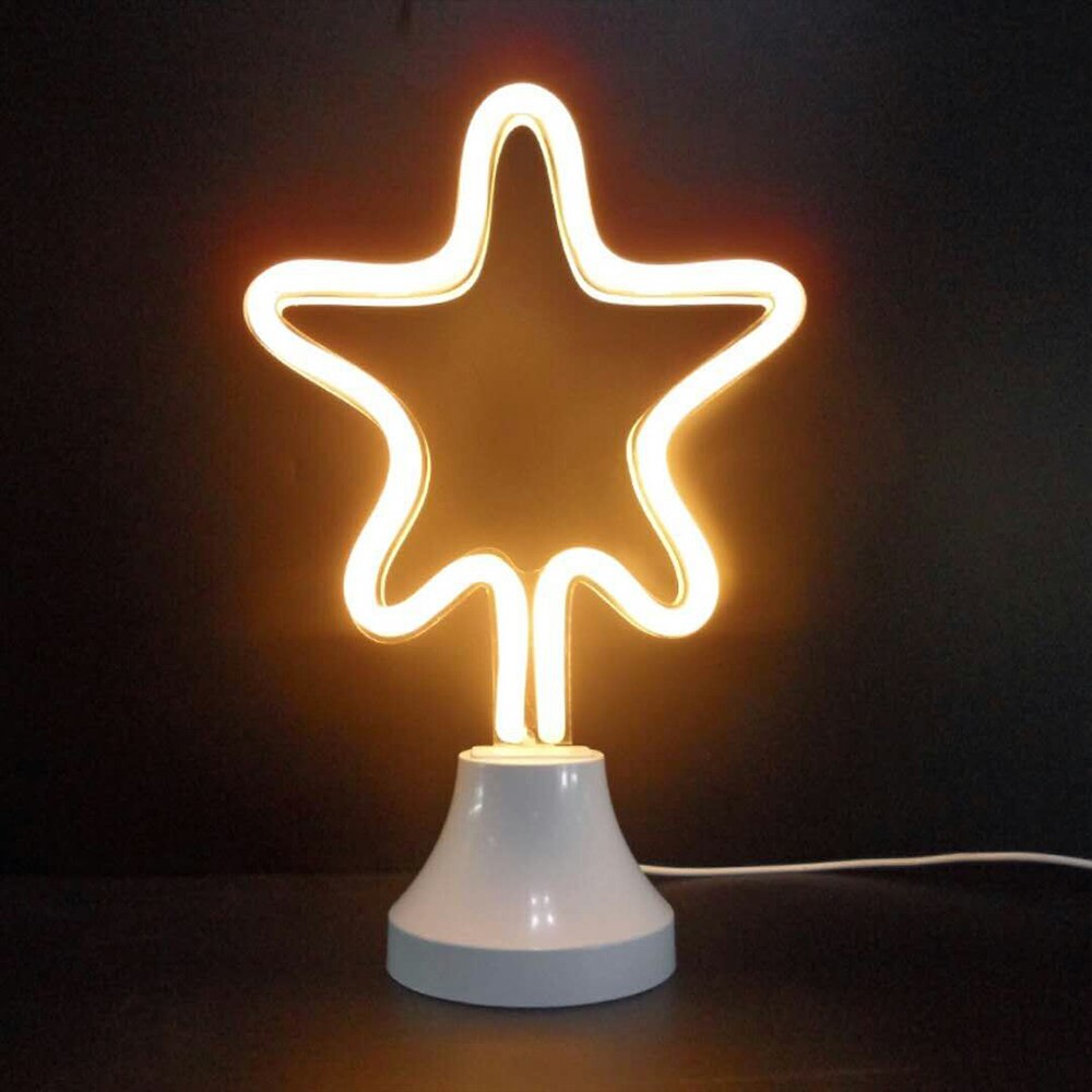 Lampe de Table colorée en forme d'ananas, lumière murale néon LED, décoration de Table, pour la maison, fête d'anniversaire: Star