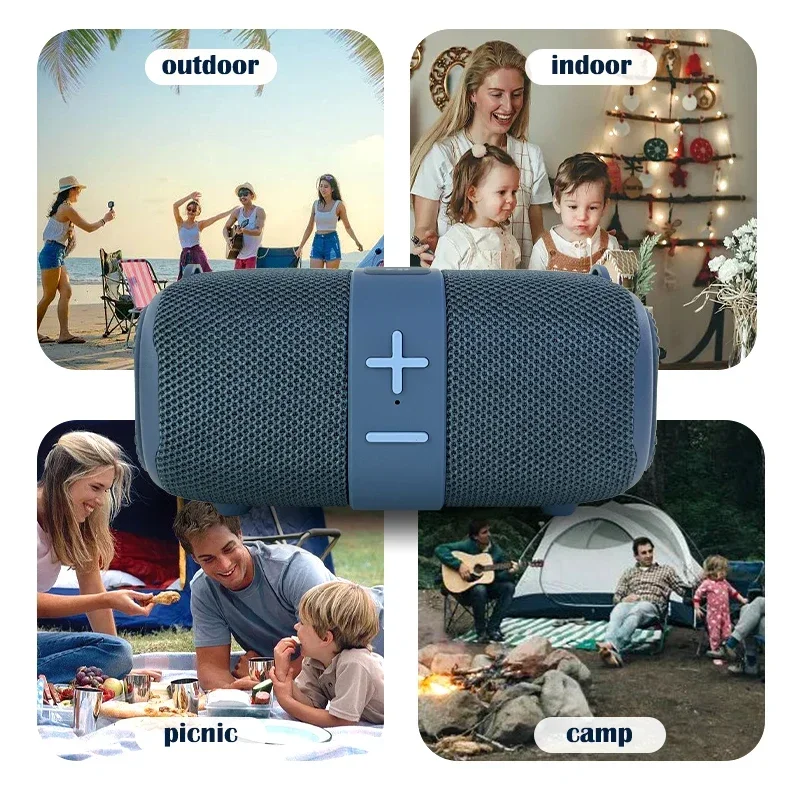 T&G TG667 Tragbarer Bluetooth-Lautsprecher mit LED-Licht für Höhle Außenbereich, klein und hohes Aussehen, kompatibel mit USB/AUX/TF/FM
