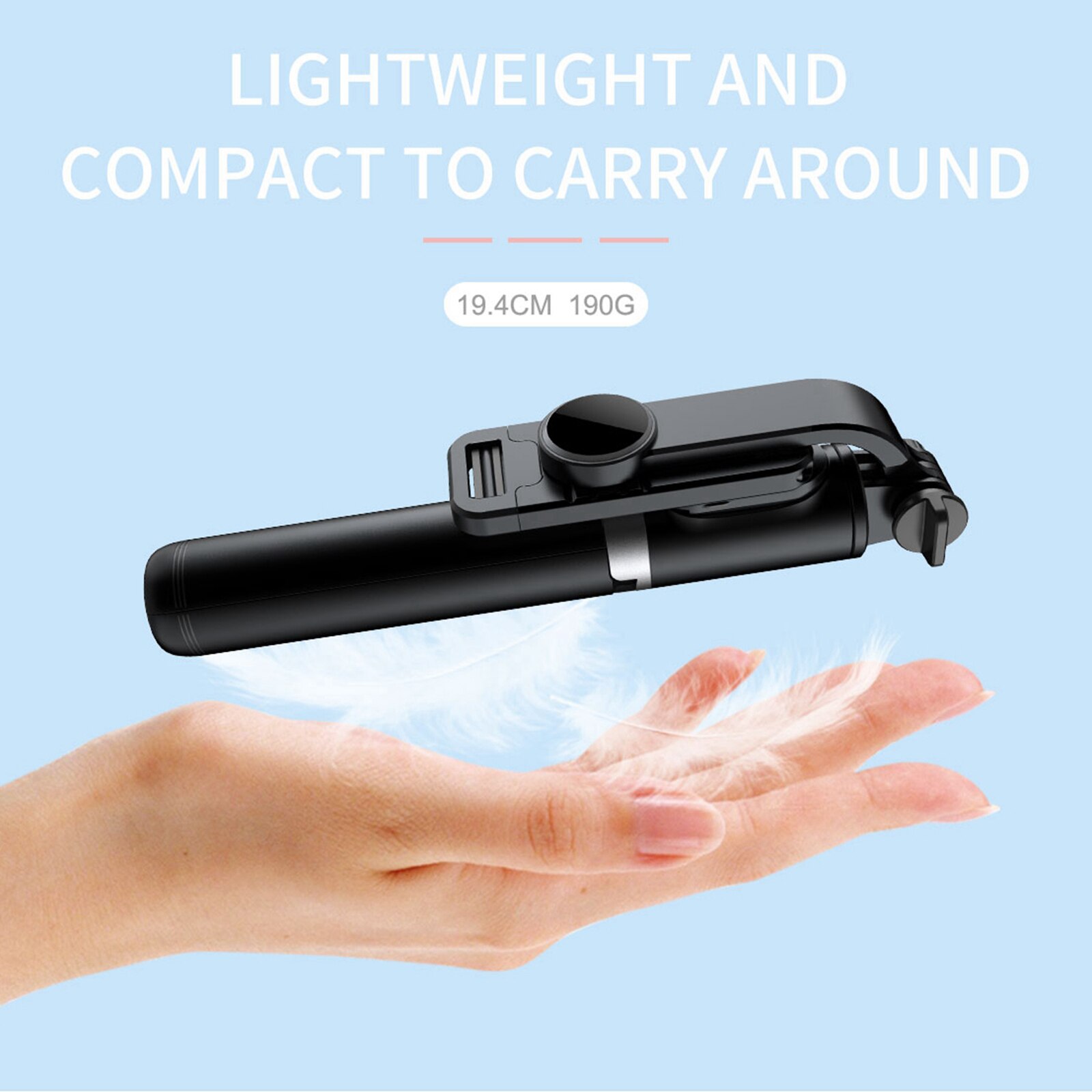 Selfie Stick 3 In 1 Wireless Bluetooth Selfie Stick Foldable Mini Tripod With Fill Light Shutter Remote Control For Ios Android