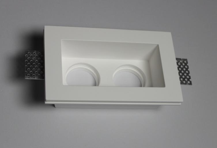 LED Recessed gypsum light, plaster spotlight, Pure white trimless down lamp, indoor lamp with GU10 bulb, 5W, LED spot fixture