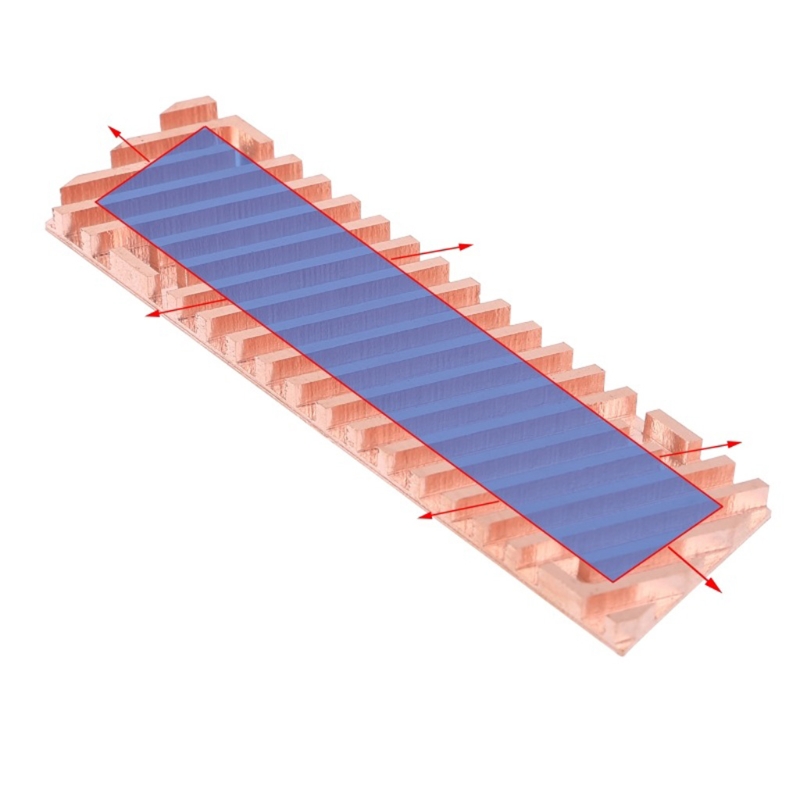 Juego de disipador de calor de disco duro de estado sólido de cobre puro, 70x20x1,5/2/3/4/6mm, alta conductividad térmica, disipador de calor delgado de alta velocidad